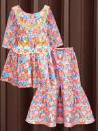 A.T.U.N. (ALL THINGS UBER NICE) A.T.U.N. Girls Ethnic Wear Sharara | Floral Printed Kurta with Sharara Set for Girls