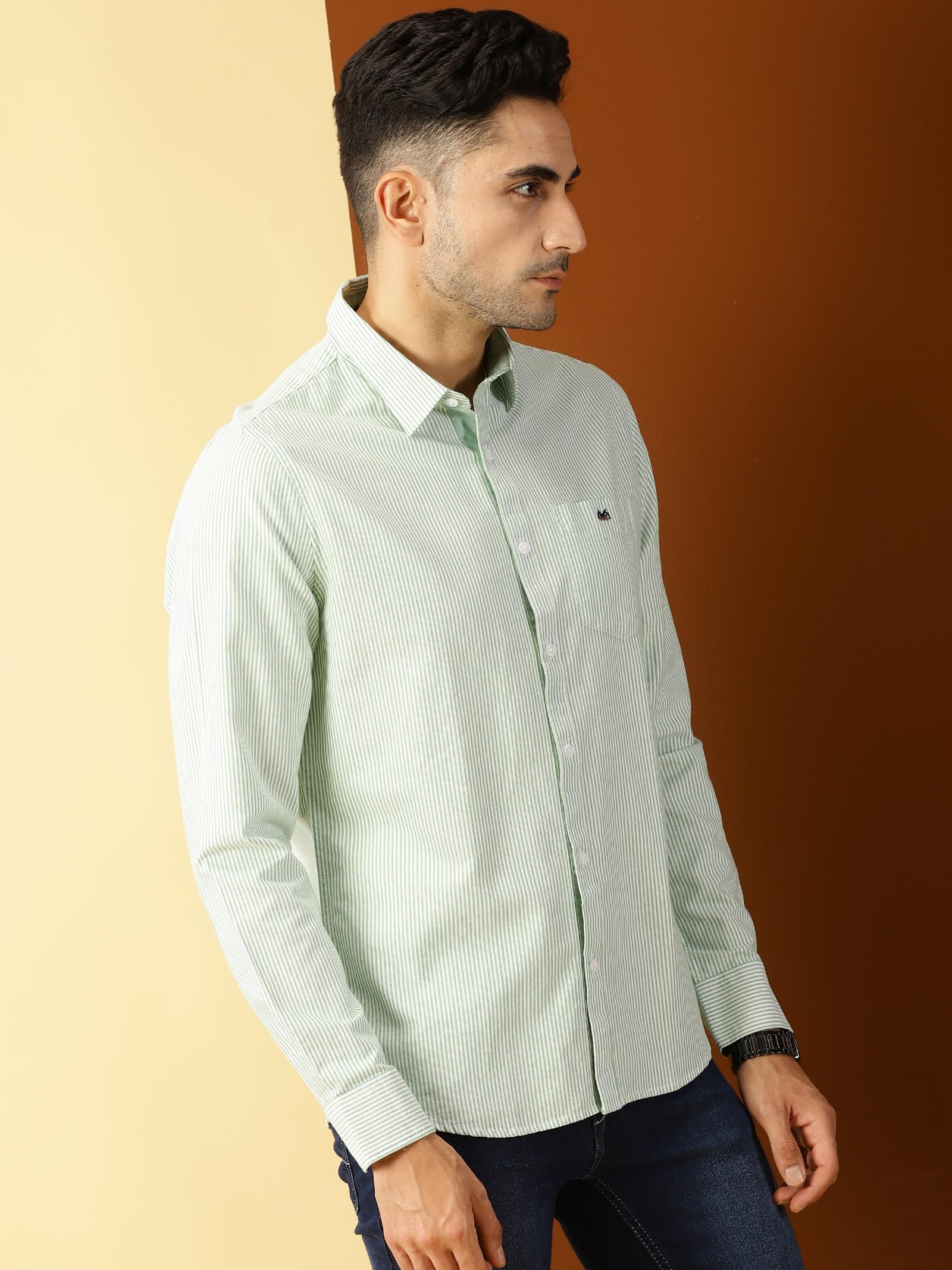Thomas Scott Mens Slim Fit Casual Shirt Green