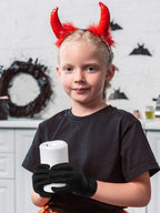 SATINIOR 6 Pairs Black White Kid Costume Glove Short Cosplay Glove Girl Boy Dress up for Halloween Party Opera Accessories