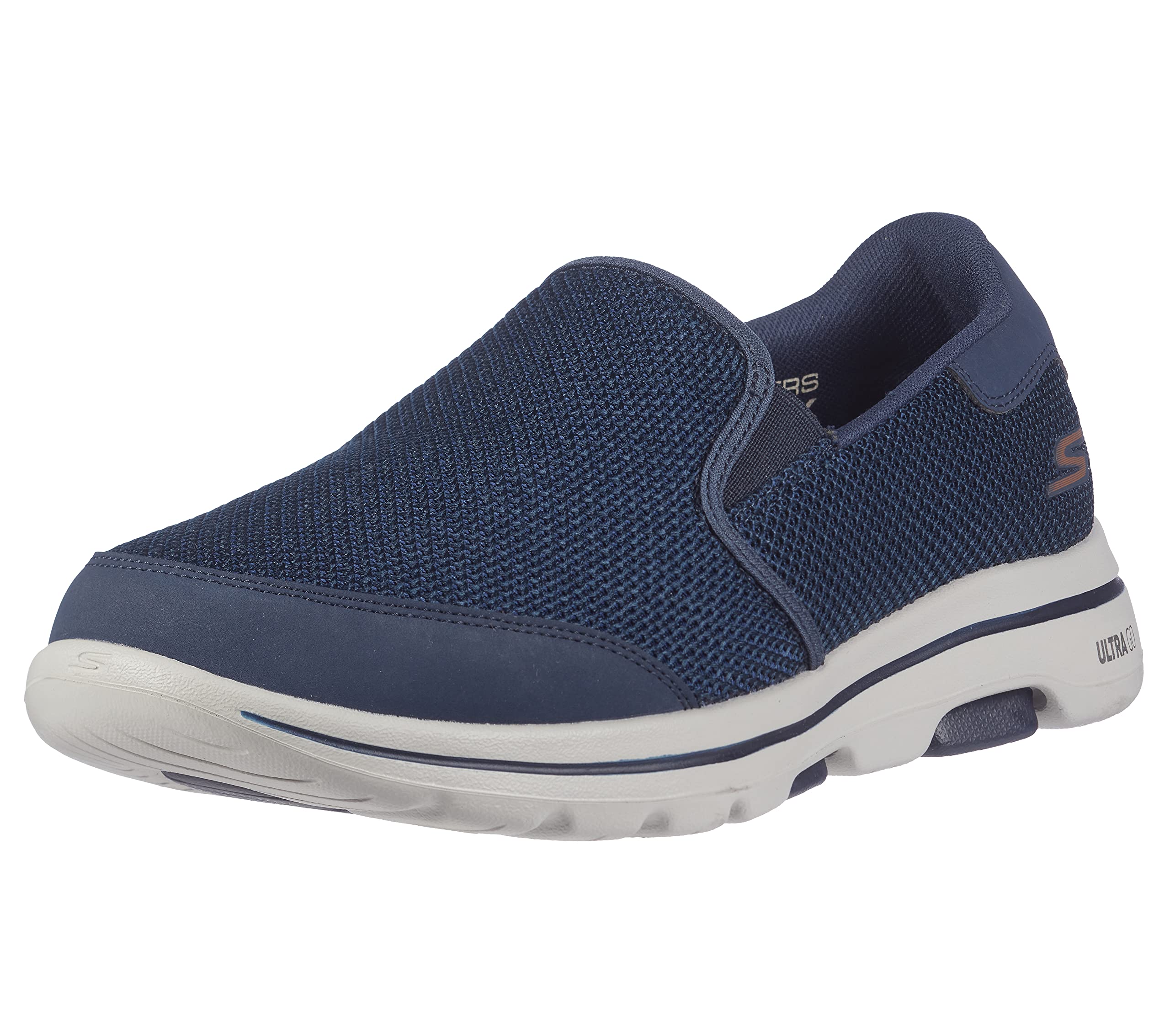 Skechers Men's GOwalk 5 - Elastic Stretch Athletic Slip-On Casual Loafer Walking Shoe Sneaker, Navy 2, 12 X-Wide