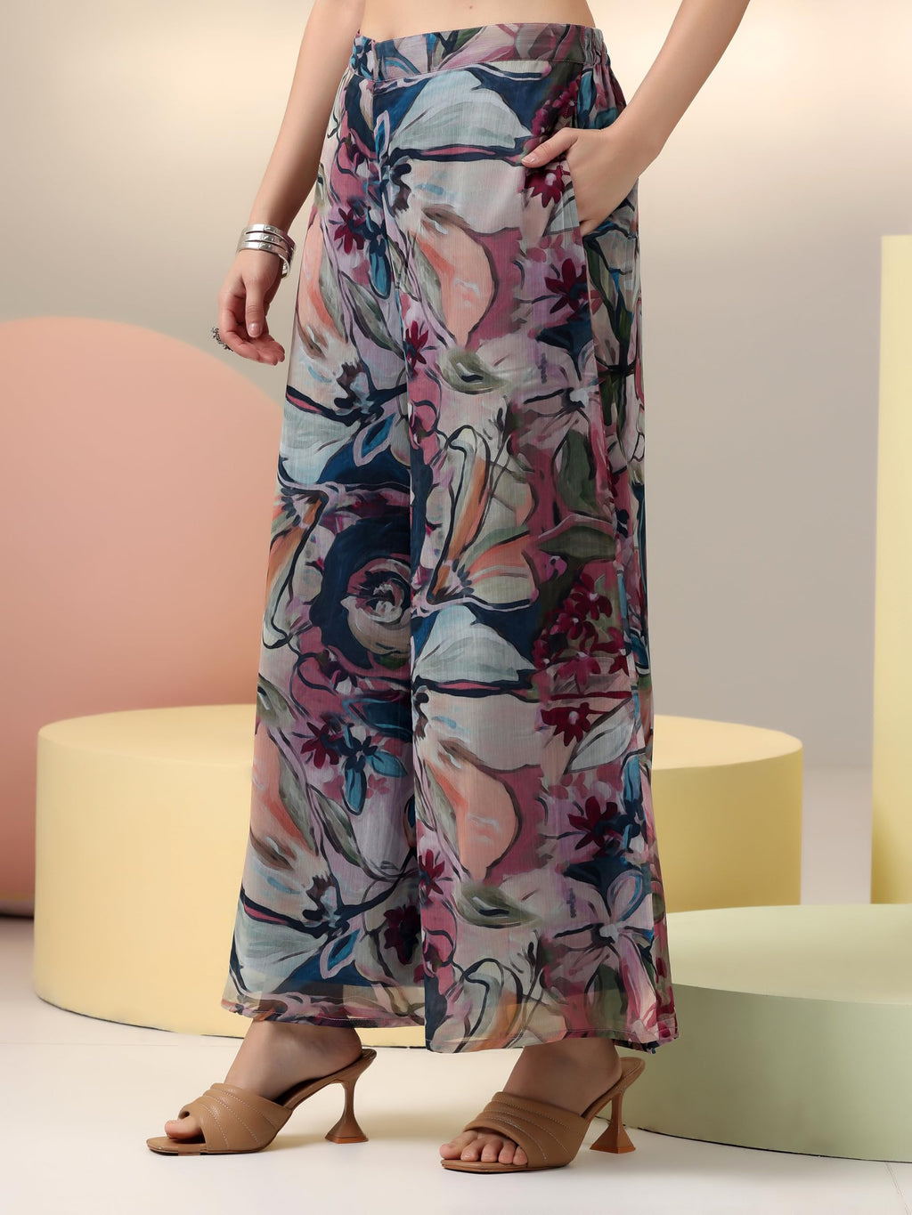 Libas Womens Printed Chiffon Co-Ord Set For Women