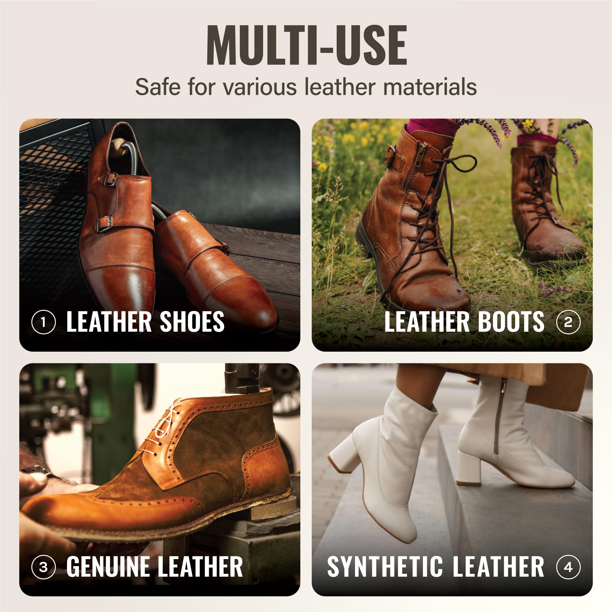 Stone & Clark 12PC Shoe Polish & Care Kit, Leather Shoe Shine Kit with Brown Wax, Shoe Brushes for Polishing, Shine Cloth & Shoe