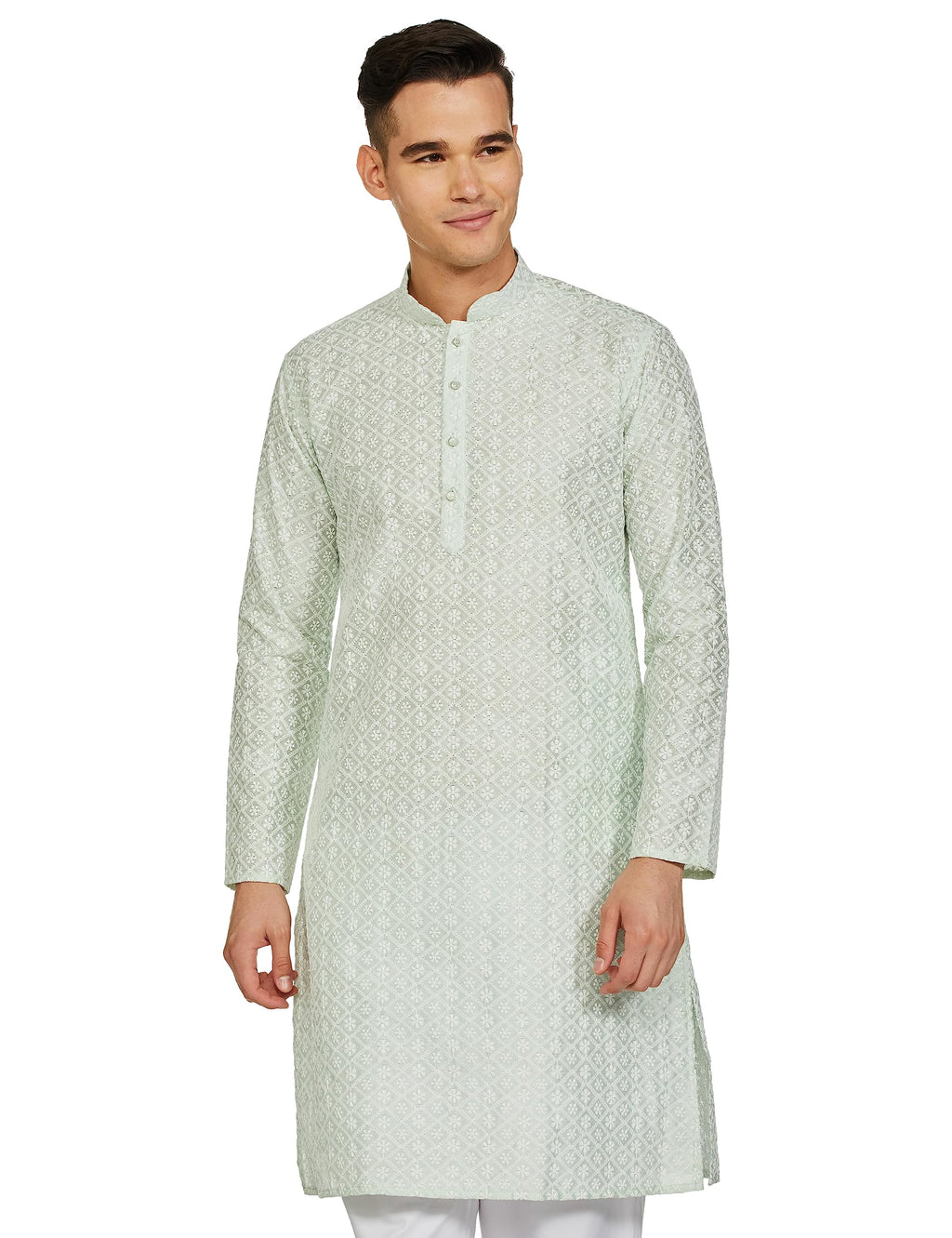 Be Active MenS Traditional Embroidered Lucknowi Full Sleeves Kurta || Cotton Kurta For Men || Men Kurta For Wedding || Kurta Fo