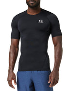 Under Armour Men's Husky Boys Big & Tall HeatGear Comp Short Sleeve, Black/White