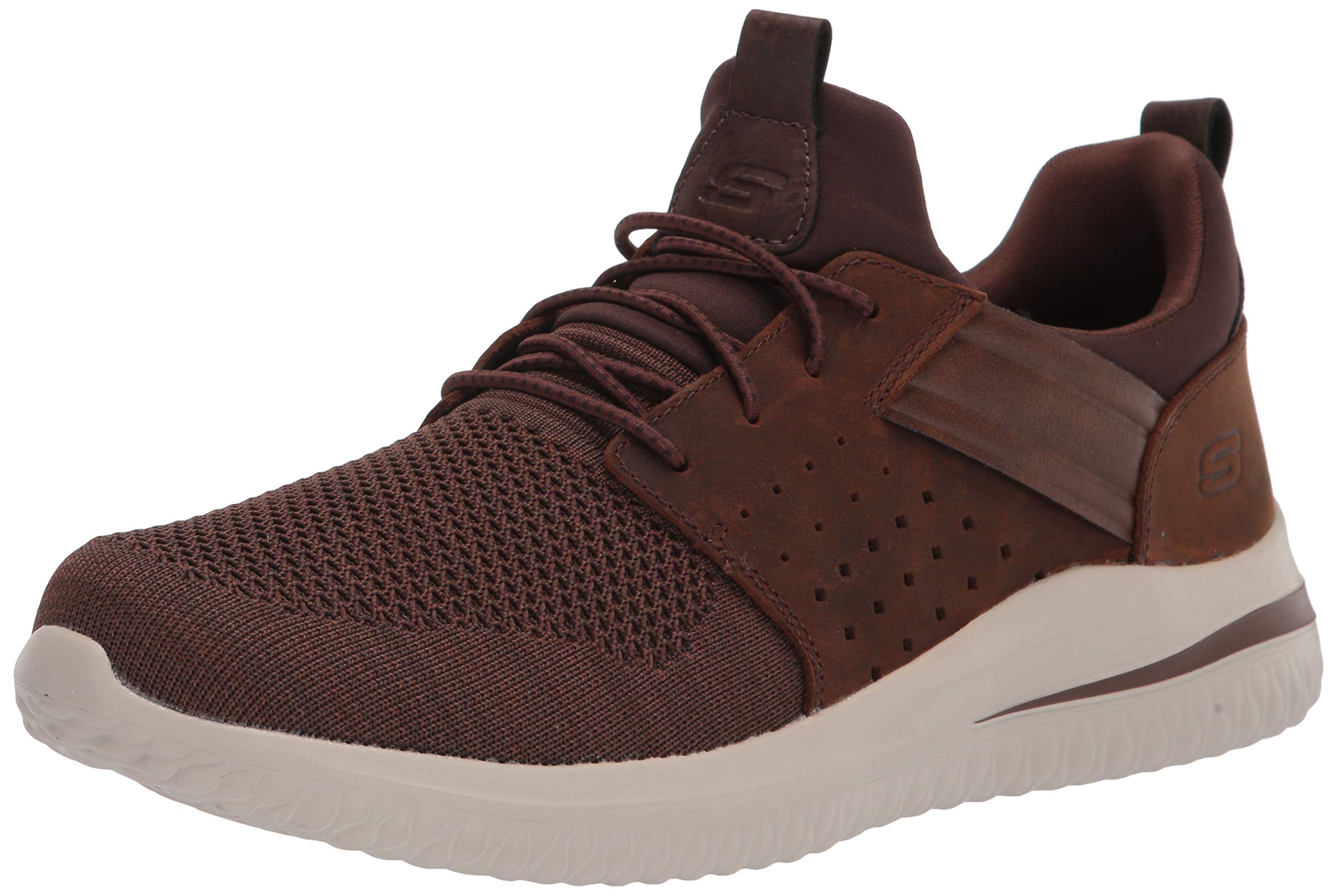 Skechers USA Mens Mens Delson 30-cicada Knitted Bungee Lace Slip On, cDB, 12