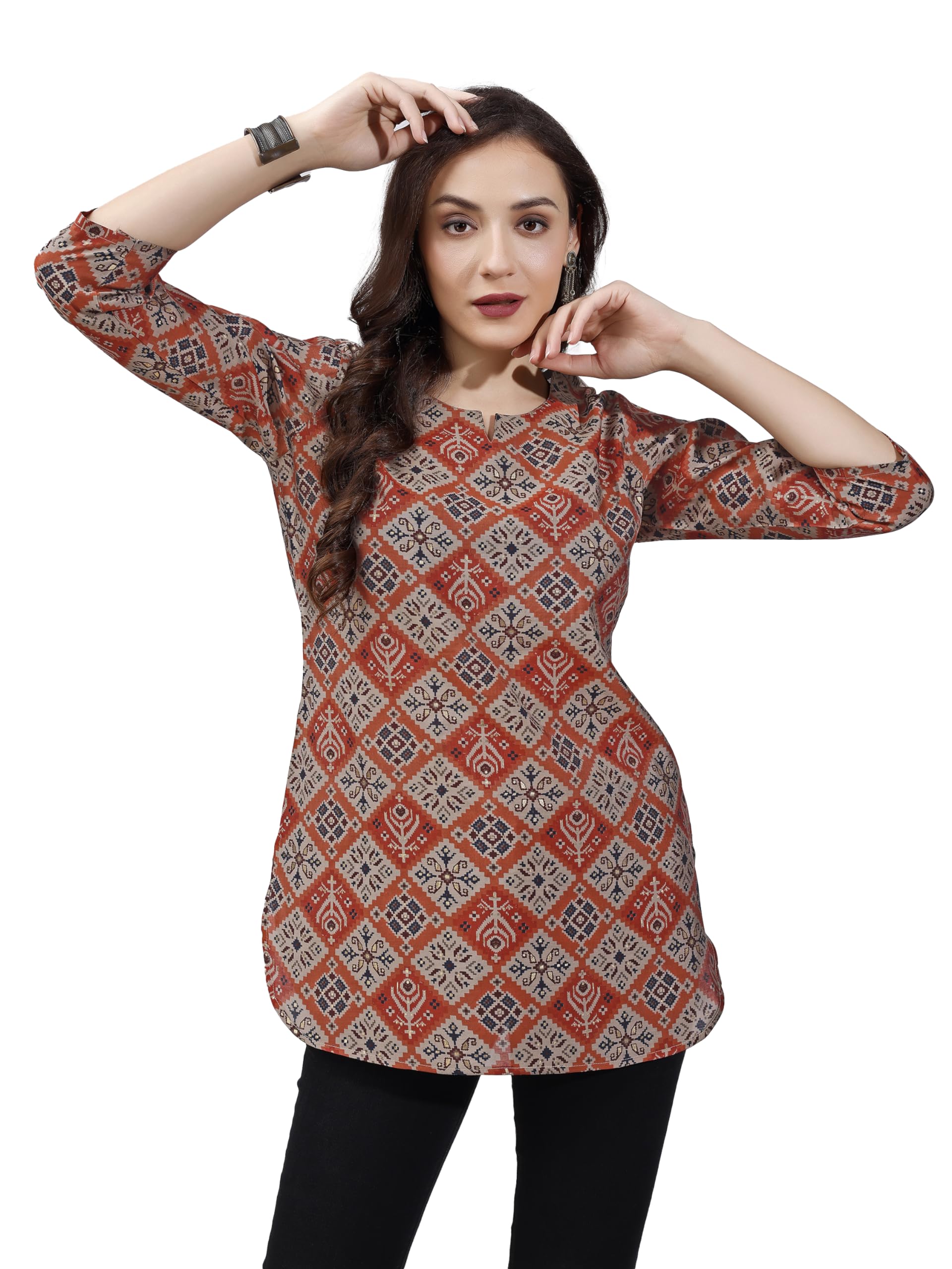 SMOWKLY Ethnic Kurta || Printed Cotton Kurta || Womens Casual wear || Colorful Traditional top || Comfortable Womens Fashion || 