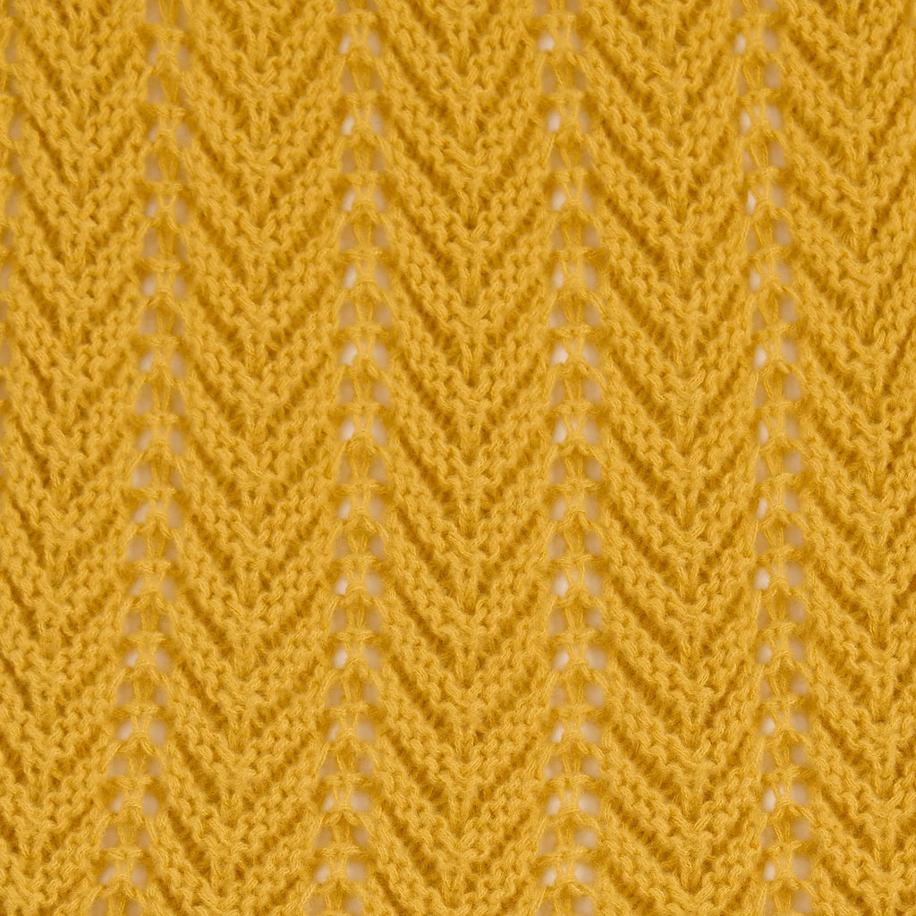 CHEVRON KNIT SCARF - MUSTARD YELLOW