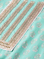 Idalia Gold Printed Straight Cotton Kurta With Palazzo Pant Set ??Stylish Kurta Sets For Wedding & Festive Occasions ??3/4 Sleeve, Boat Neck, Calf Length, Kurta Set For Women