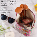 ZLFSRQ Daisy Flower Makeup Bag Travel Cute Floral Cosmetic Bags for Women Large Makeup Pouch Zipper Cosmetic Pouch for Purse Aes