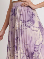 Kzully | Marble Elegance A WomanS A-Line Midi Printed Skirt Masterpiece Purple