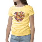 Kids Crew Tee - I Heart Flowers by DelSol for Kids - 1 Pc T-Shirt (YXL)