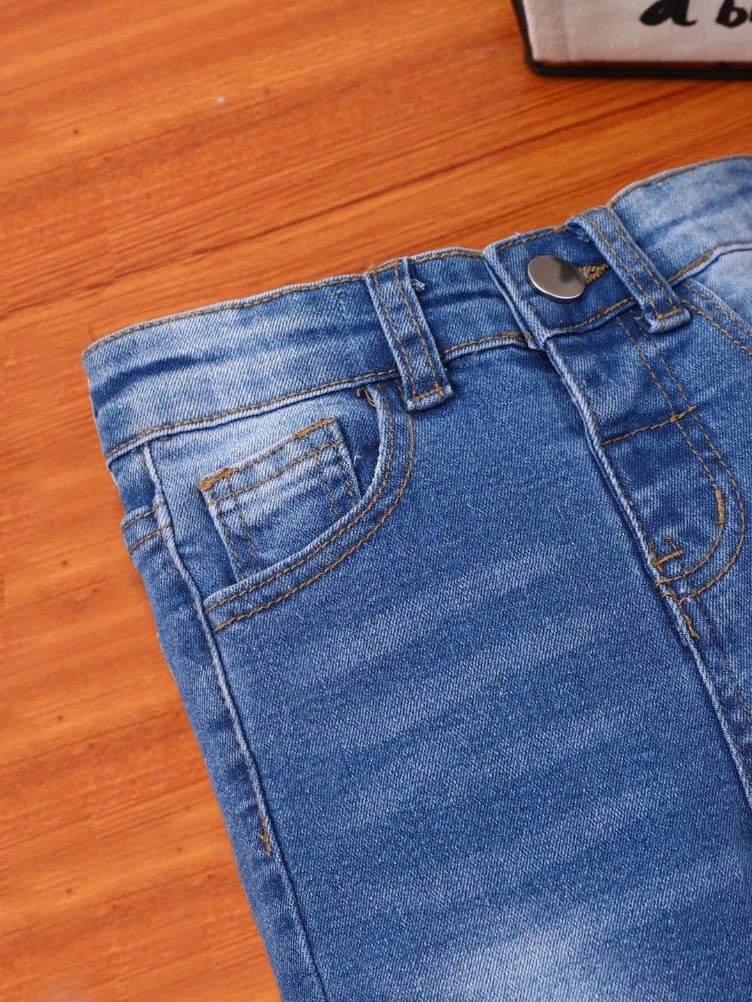 Kotty Girls Regular Fit Solid Jeans True Blue