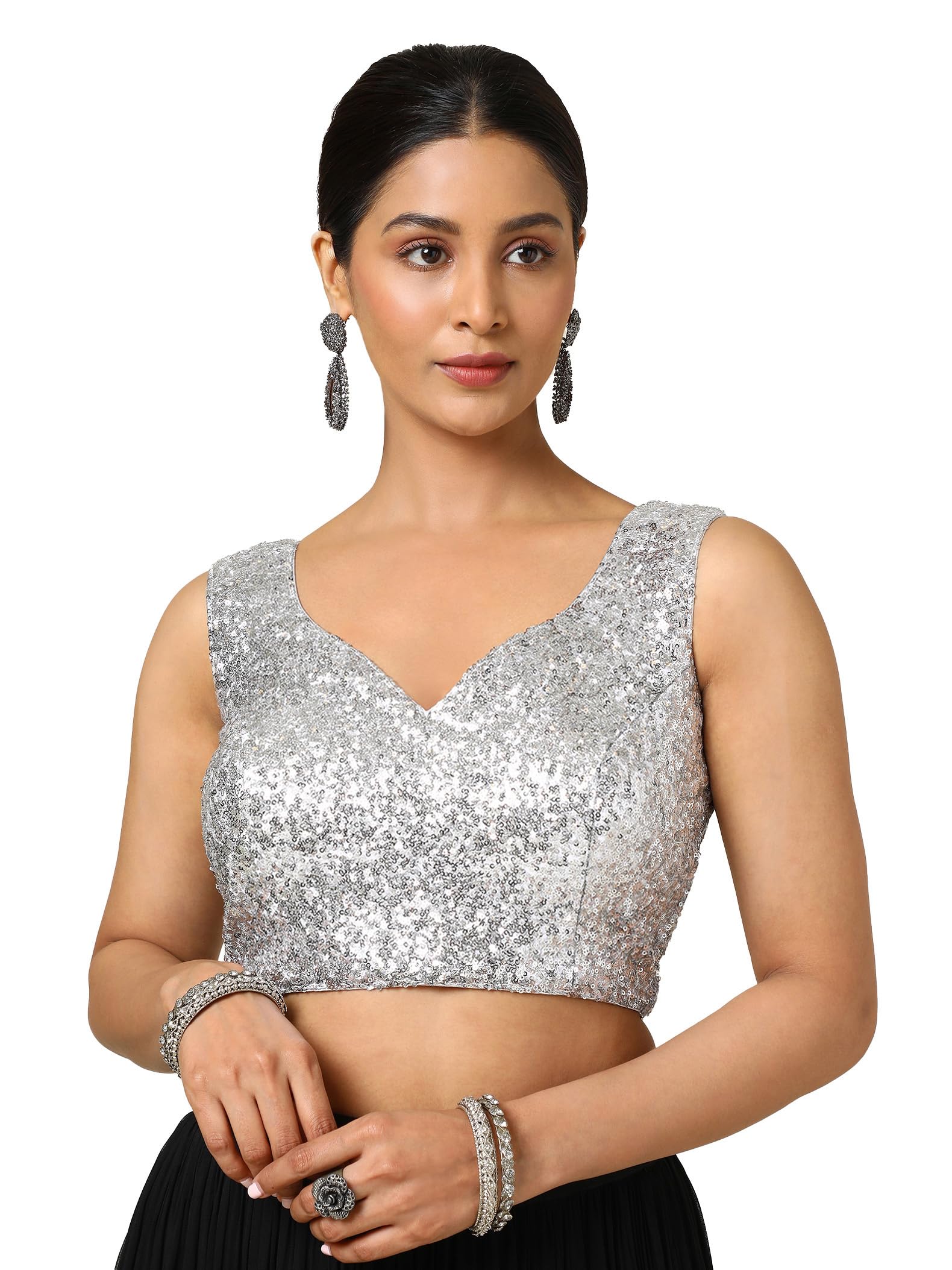 Soch Women Georgette Embellished Sleeveless Regular Fit Blouse