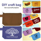 30 Pieces Travel Makeup Bags Canvas Cosmetic Bags Bulk Multipurpose Small Makeup Pouch with Zipper Plain Blank Toiletry Bag DIY