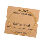 JoycuFF God is Good Bracelets Morse Code for Women Inspirational Birthday Mother's Day Christmas Gifts for Best Friend Mom Siste