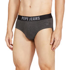 Pepe Jeans MenS Cotton Blend Briefs (Pack Of 1) (Opb07_Charcoal Melange_Xl)