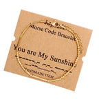 JoycuFF Morse Code Bracelets for Women You Are My Sunshine Inspirational Birthday Valentine's Day Christmas Gifts for Friend Mom