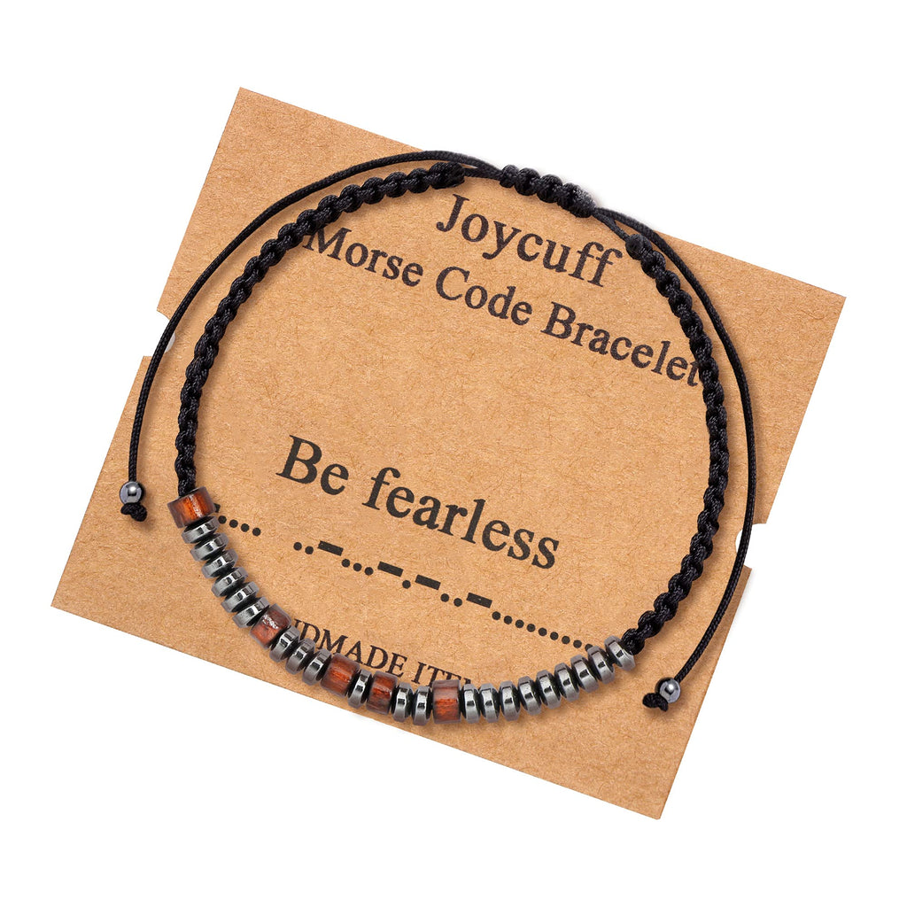 JoycuFF Be Fearless Morse Code Bracelets for Women Men Daughter Son Sister Friends Classmates Birthday Christmas Graduation Jewe
