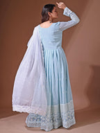 Fashion Basket Faux Georgette Sequins Long Dress For Women