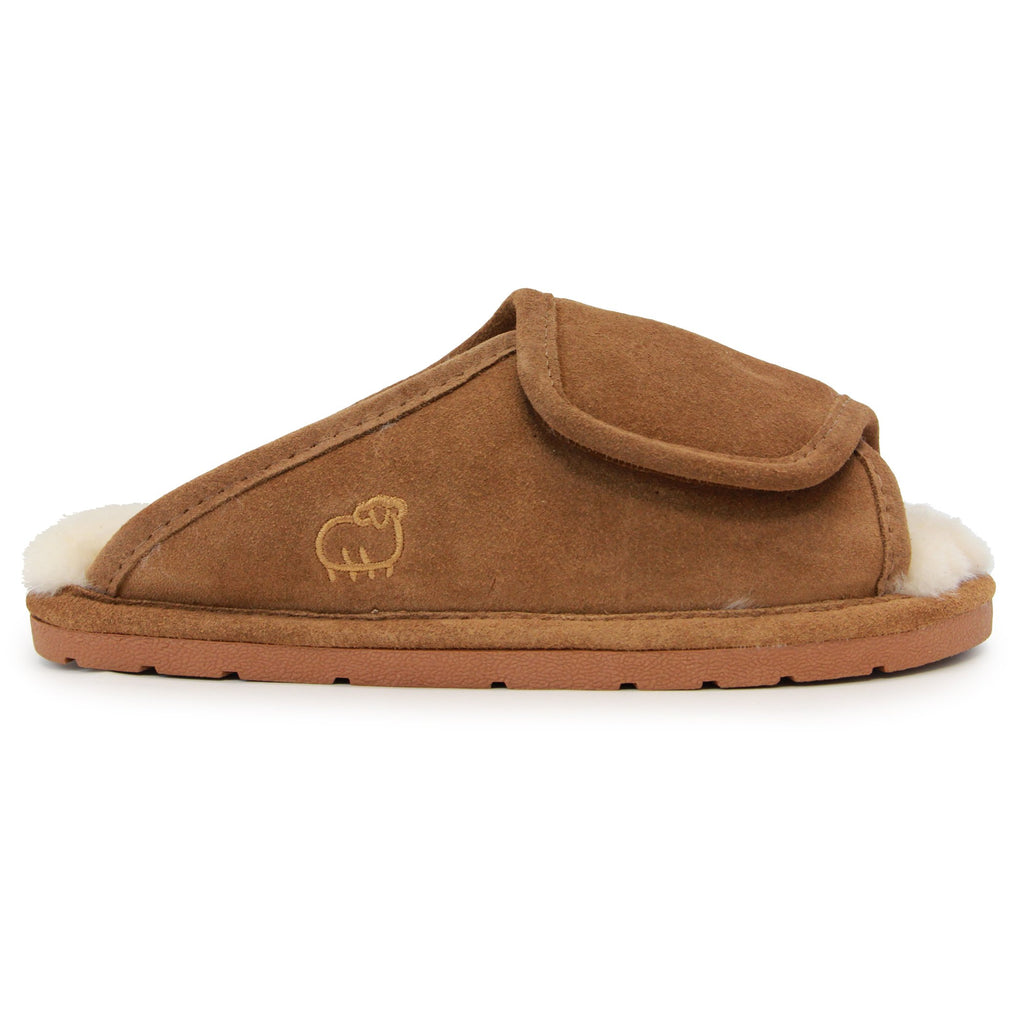 Lamo Sheepskin W0604-CNT-L Womens Wrap Slipper  Chestnut - Large