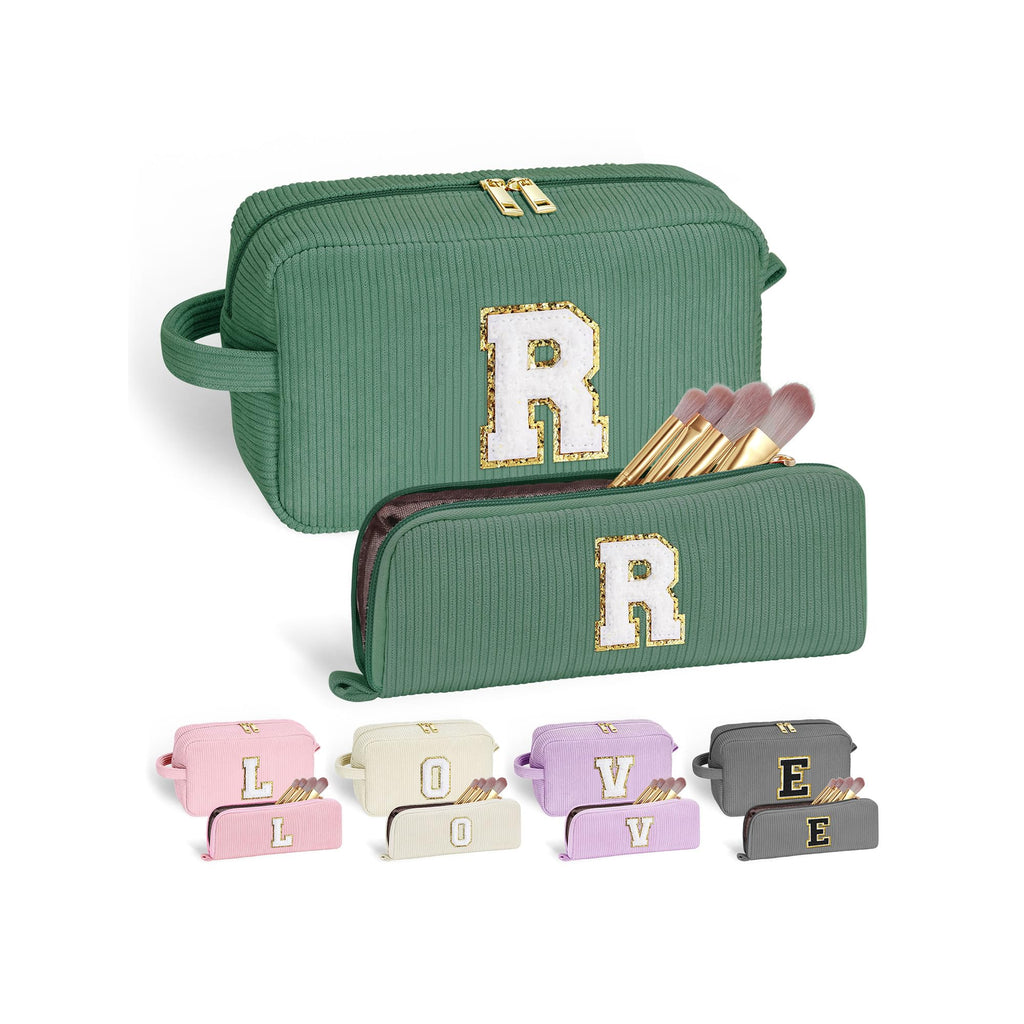 YOOLIFE Letter Makeup Bag - Gifts for Teen Girls Small Cute Make Up Bag Cosmetic Bag Teen Girl Gifts Trendy Stuff Preppy Stuff G