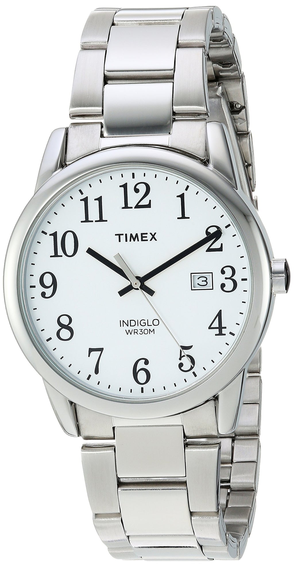 Timex Men's Easy Reader 38mm Watch - Silver-Tone Case White Dial with Silver-Tone Stainless Steel Bracelet