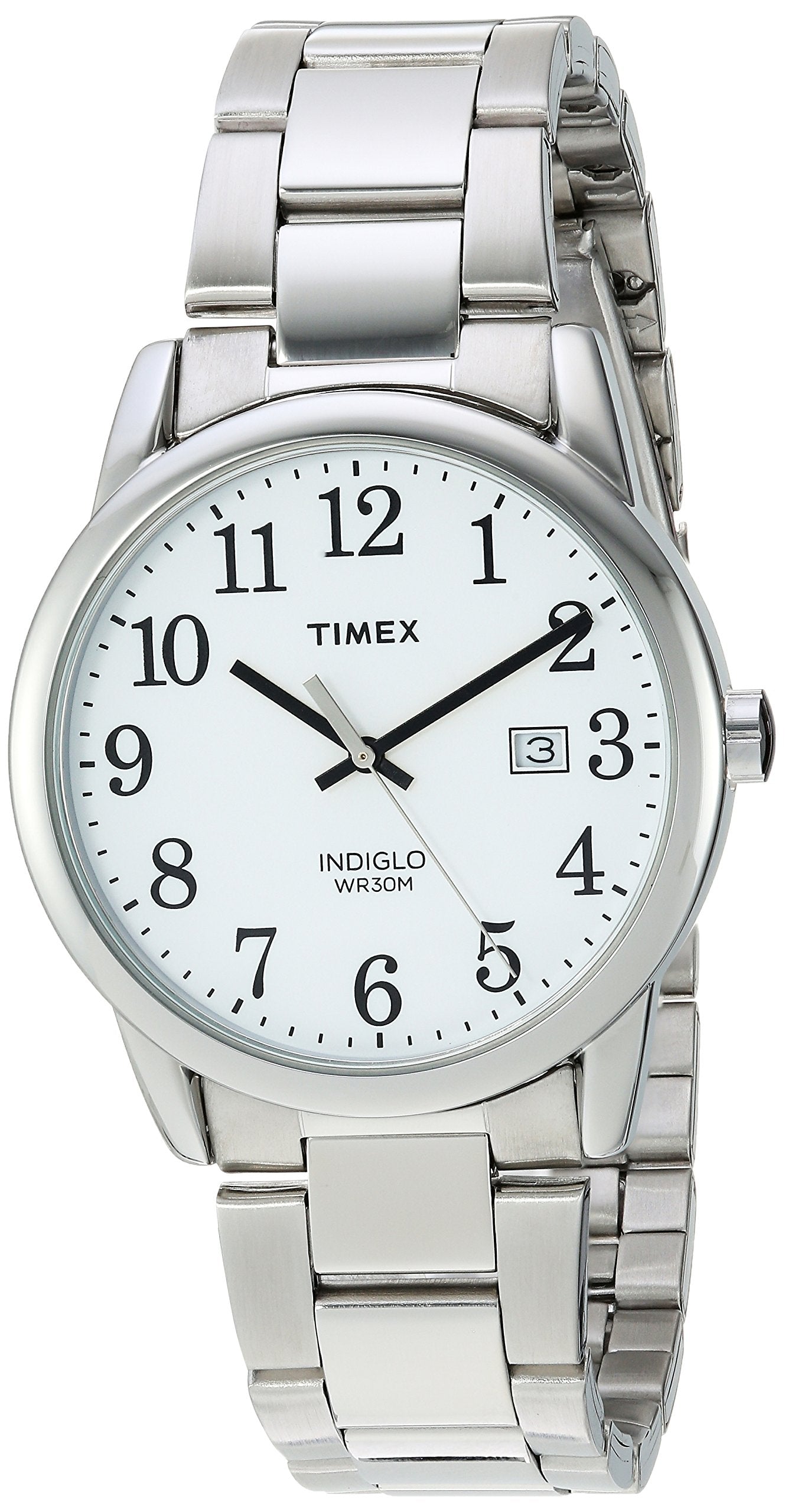 Timex Men's Easy Reader 38mm Watch - Silver-Tone Case White Dial with Silver-Tone Stainless Steel Bracelet