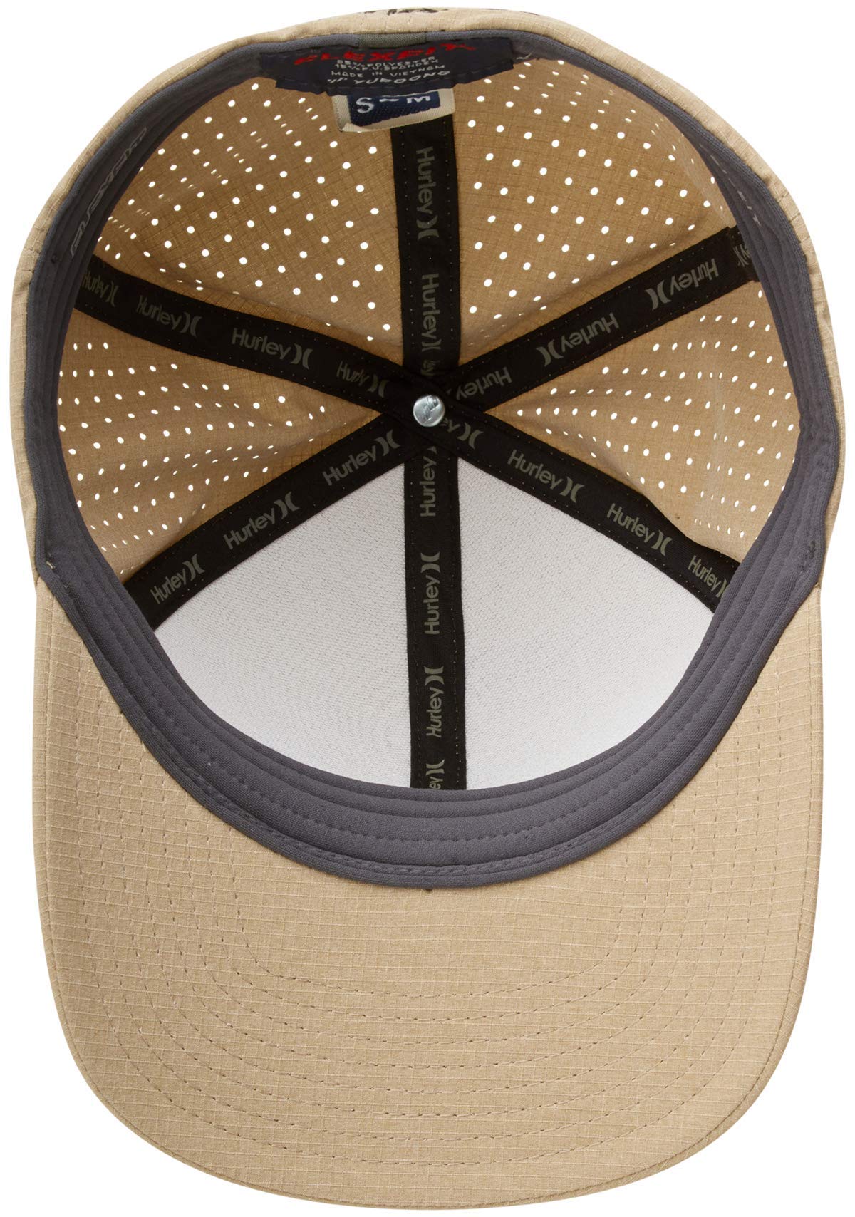 Hurley Men's Phantom Ripstop Curved Bill Baseball Cap, Khaki/Black, L-XL