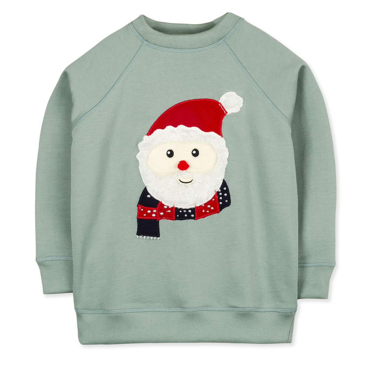 Cherry Crumble Green Applique Cotton Blend Full Sleeves Round Neck Christmas Wear Regular Fit Applique Winter Sweatshirt for Boy 18-24