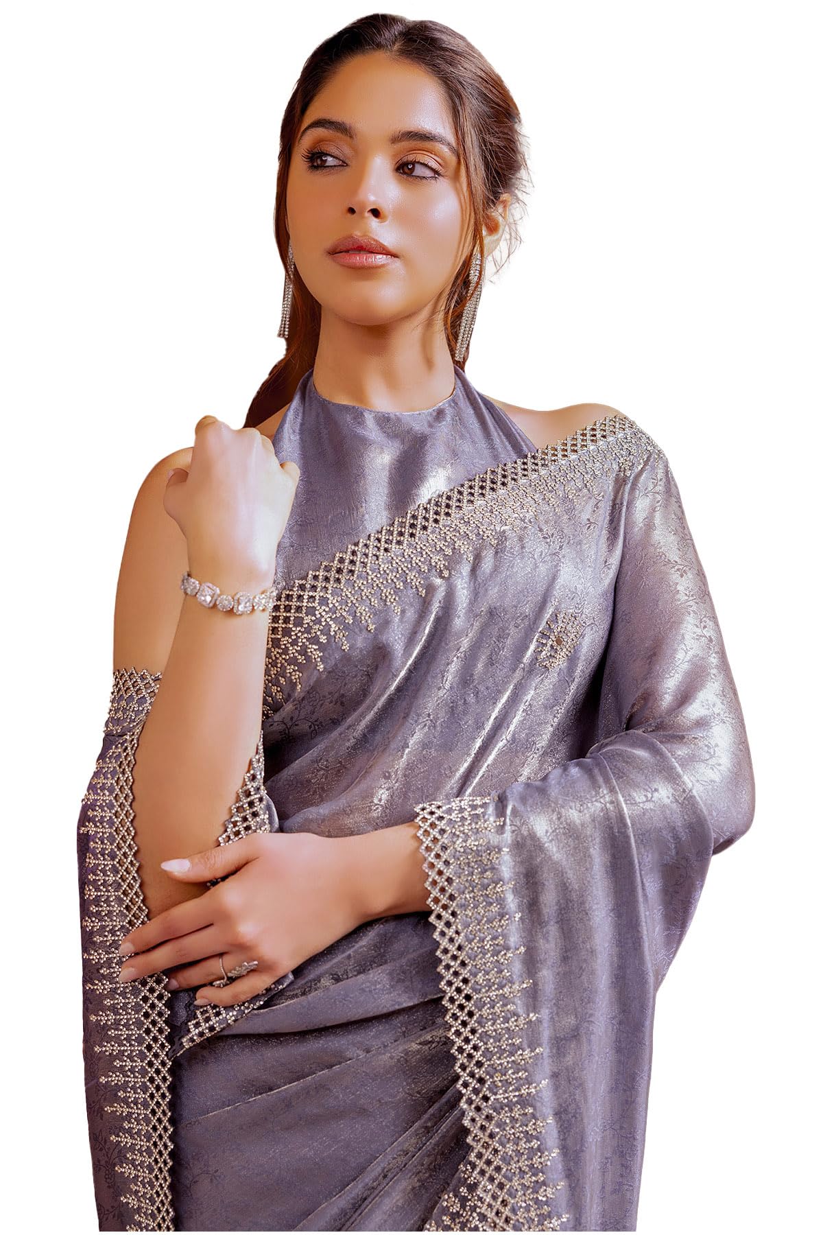 Soch Women Georgette Floral Print Saree with Work