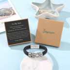 JoycuFF Mother And Son Bracelet from Mom, To My Son Birthday Gift Knot Bracelet from Mom Dad, Christmas Anniversary Knot Bracele