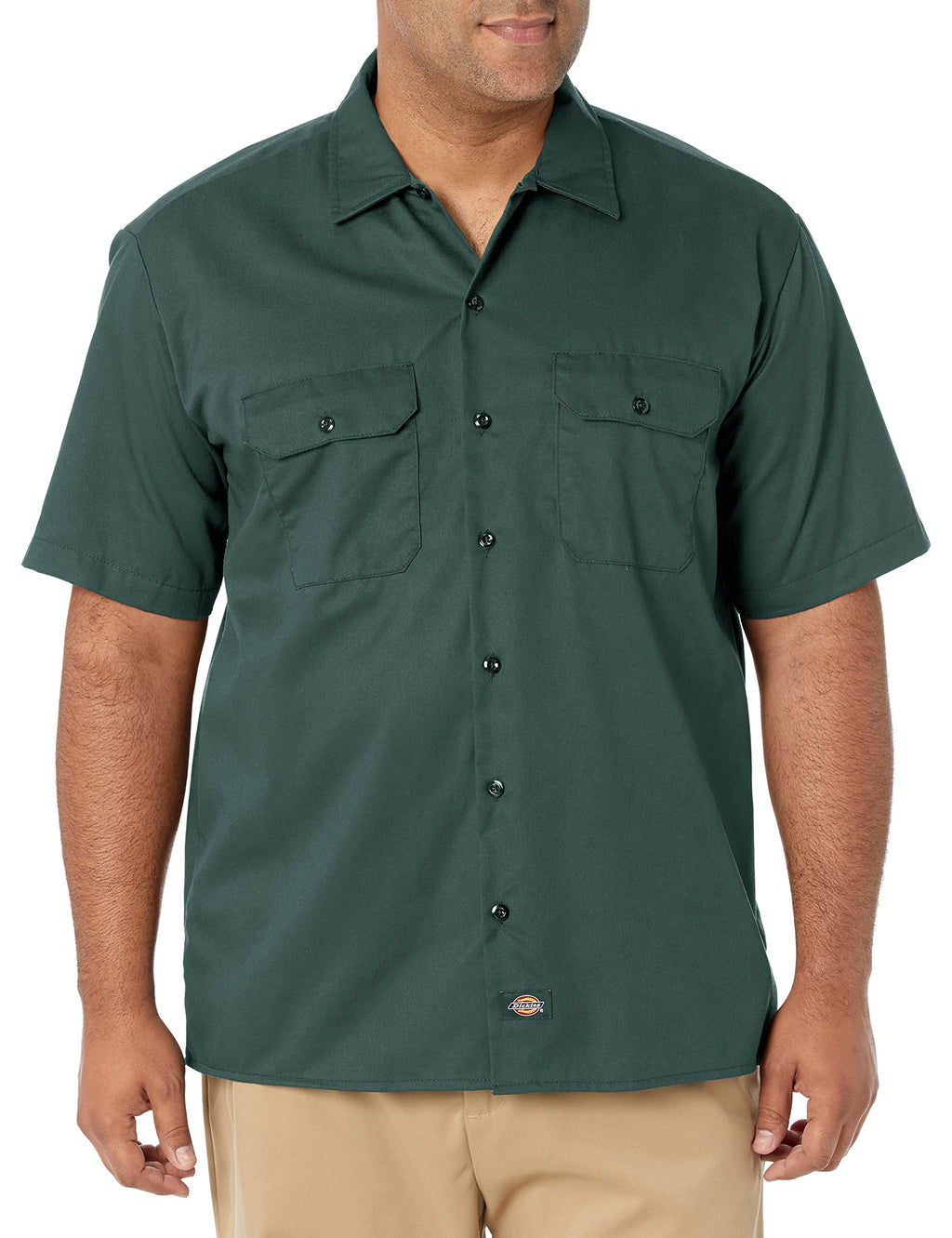 Dickies mens Short-sleeve Work Shirt, Hunter Green, X-Large
