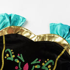 JerrisApparel Girls Princess Costume Snow Party Halloween Cosplay Fancy Dress (Green with Accessories)