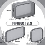 Weewooday 4 Pcs Mesh Makeup Bag Mesh Cosmetic Bag Travel Toiletry Bag Pouch with Zipper Mini Portable Makeup Cosmetic Travel Toi