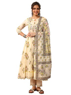 Libas Floral Cotton Anarkali Kurta Set For Women (99809S)