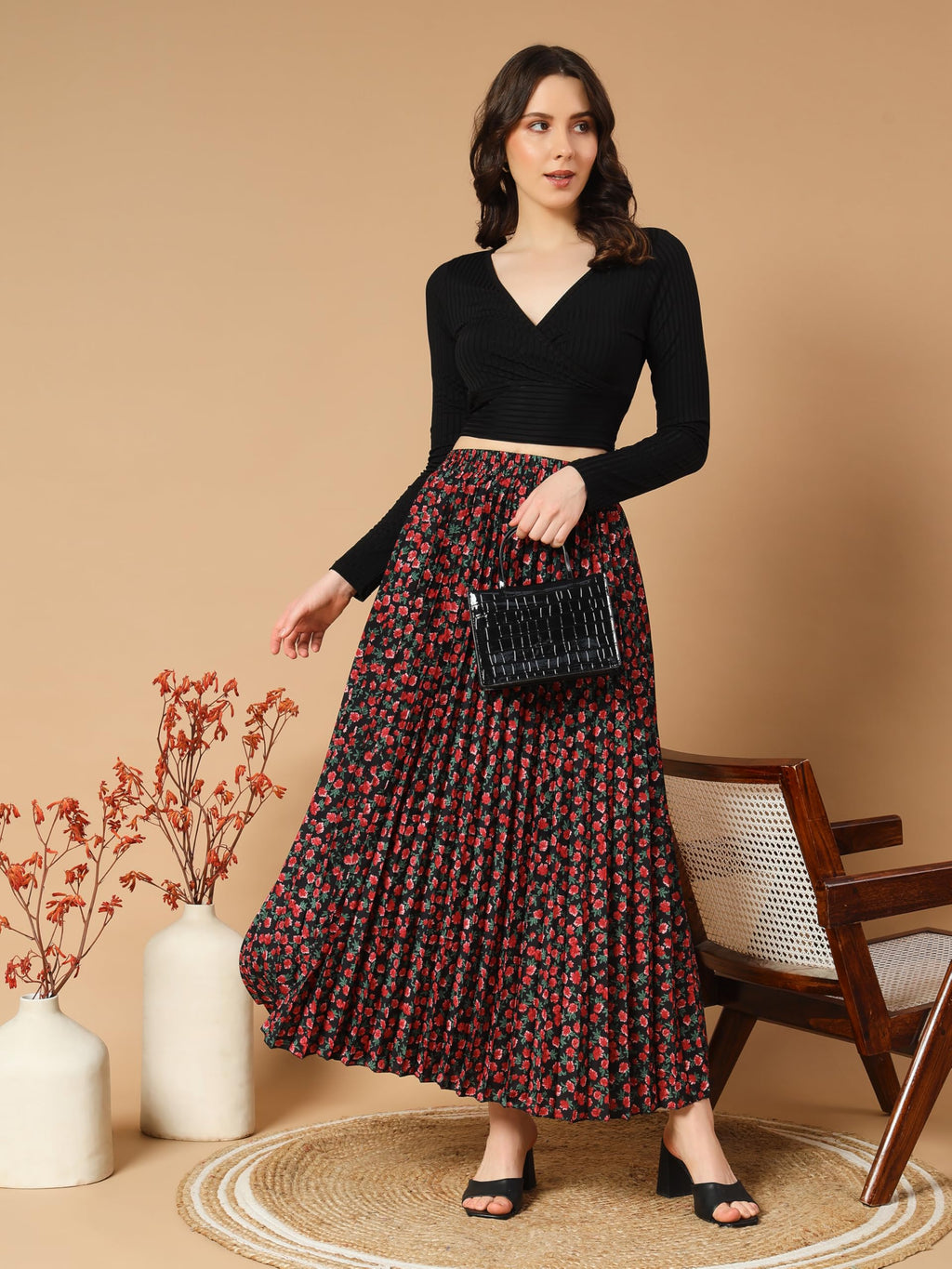 Kzully Rayon Casual Skirt