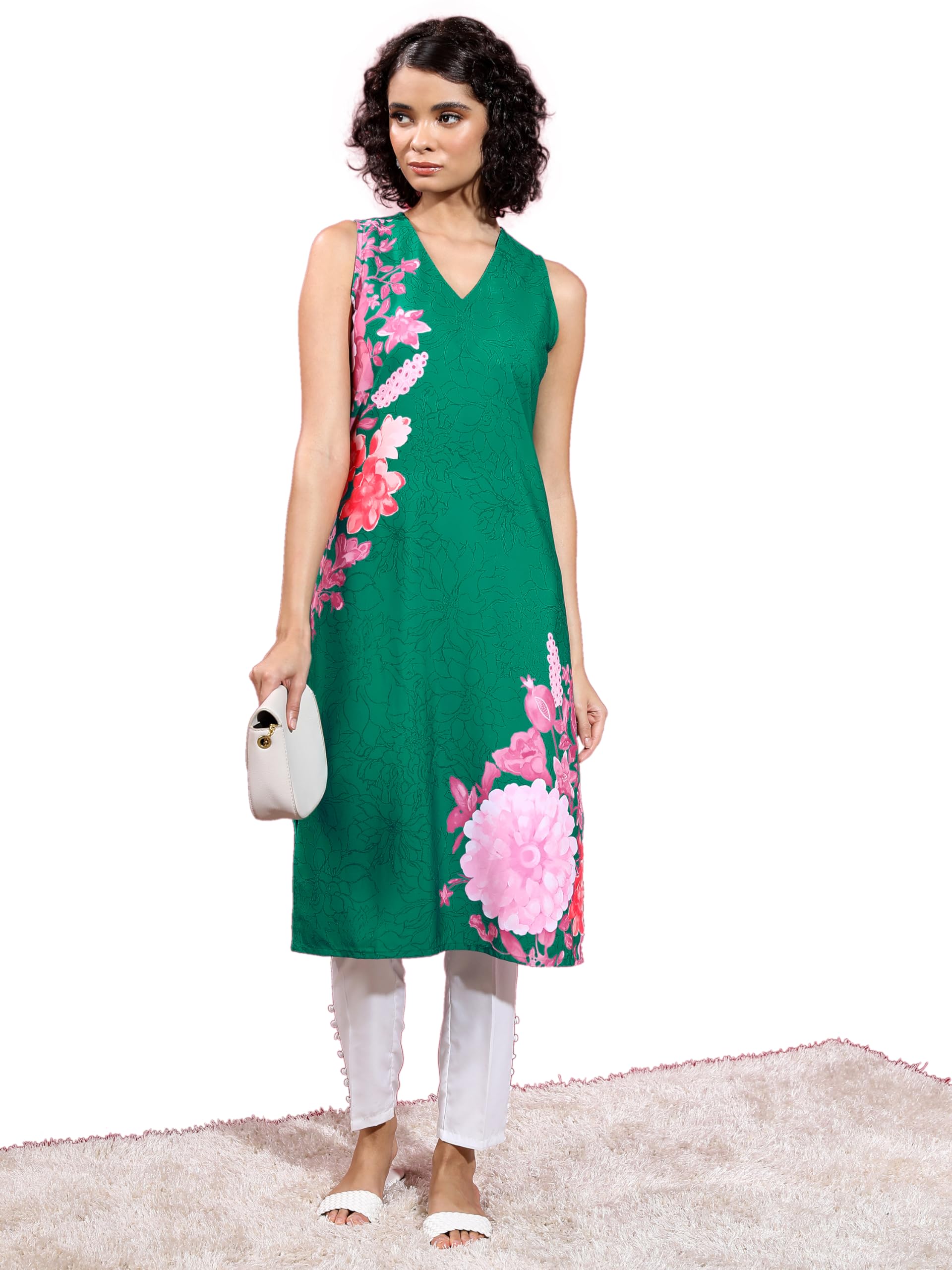 Ketch WomenS Cotton Blend Regular Kurta Dress Shirt (Khku000426_Green, Regular Fit, Medium