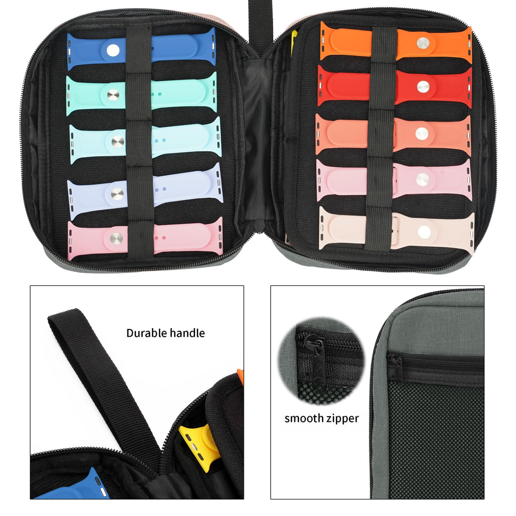 20 Watch Bands Storage Carrying Case Compatible with Watches,Expandable Watch Band Holder Stores 20 Watch Bands Fit for Most Siz