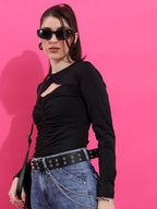 Ketch WomenS Regular Fit Tops (Khtp000231_Black