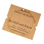 JoycuFF Morse Code Bracelets for Women Be Still and Know Inspirational Birthday Mother's Day Christmas Gifts for Friend Mom Sist