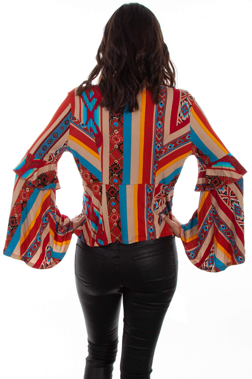 SERAPE L/S TOP W/RUFFLE