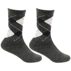 Bonjour Argyle Pattern Full Length Woolen Socks for Kids- Pack Of 2