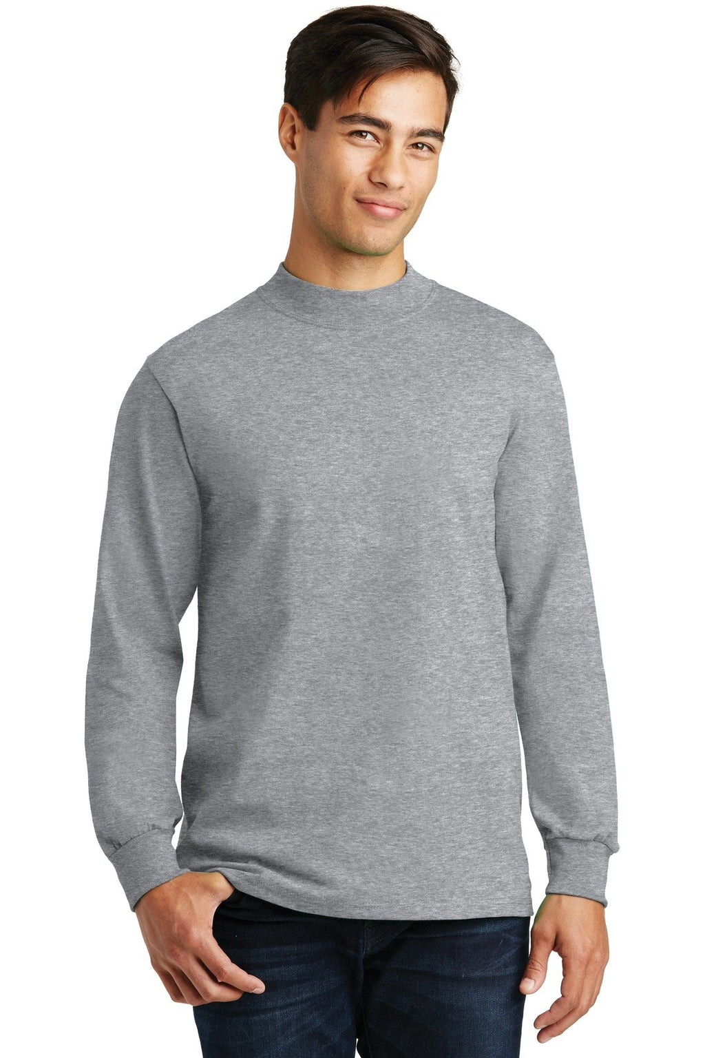 PORT AND COMPANY Mock Turtleneck (PC61M) Athletic Heather, L