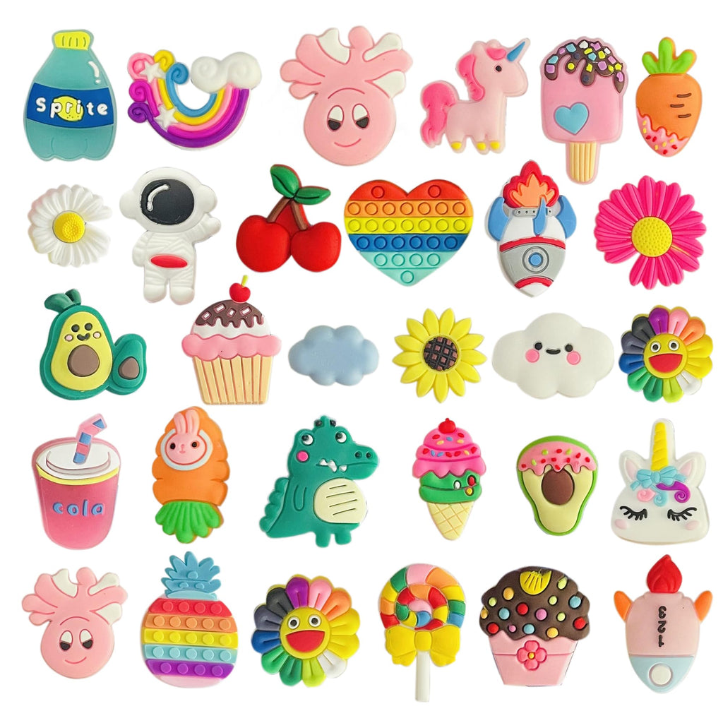 monochef Shoe Charms for Girls Teens: 30 Pack Random Different Cute Shoe Decoration Charms, Shoe Charm, Charms for Shoes Bracele