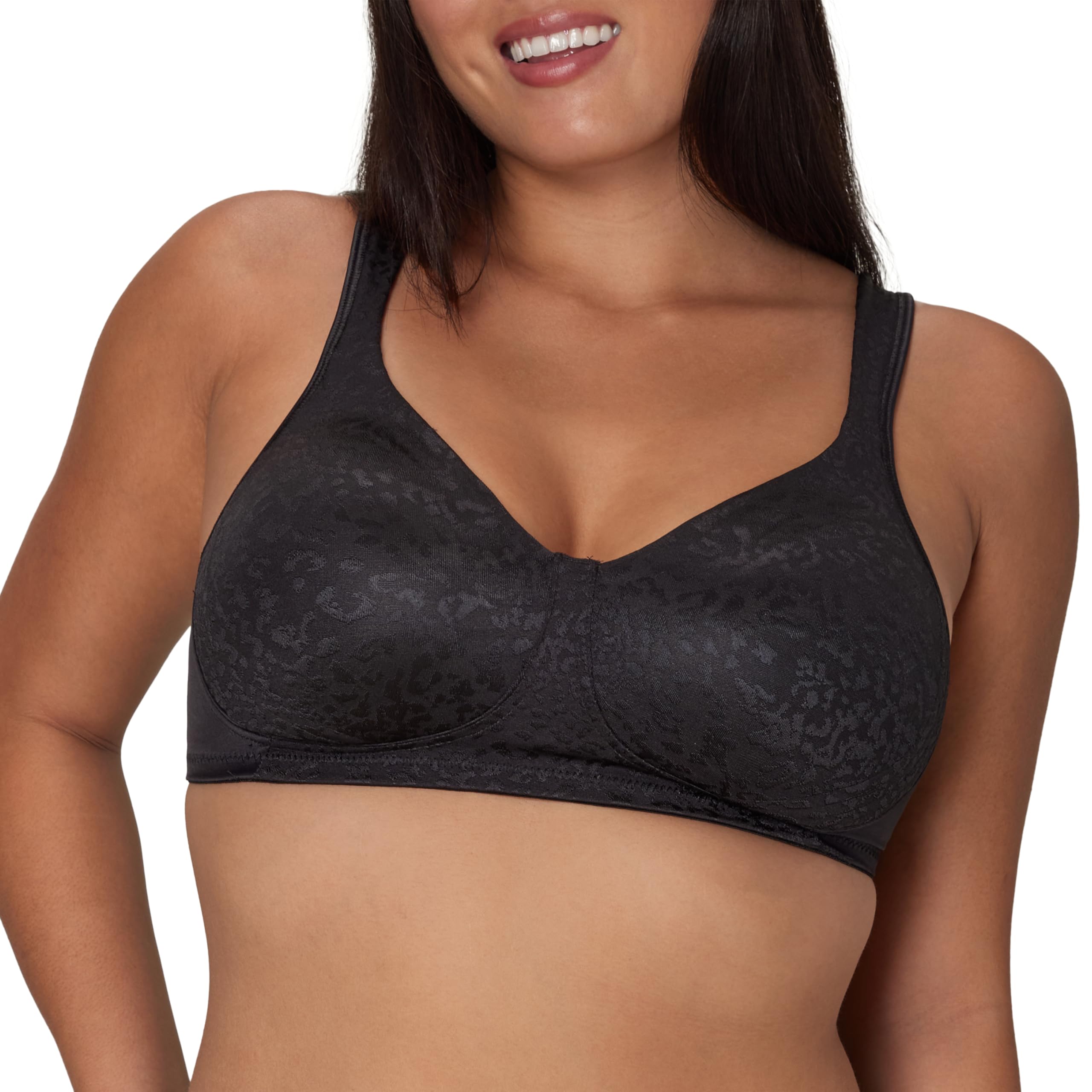 Playtex Women's 18-Hour Ultimate Lift Wireless Full-Coverage Bra, Single or 2-Pack, Black Animal