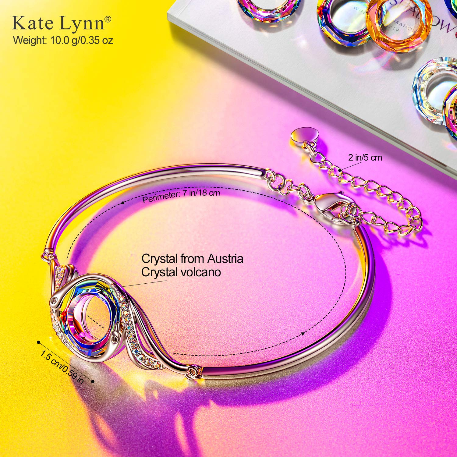 Kate Lynn Phoenix Bracelet for Women Birthday Gifts for Women Christmas Gifts for Women Crystal Bangle Bracelets Unique Jewelry