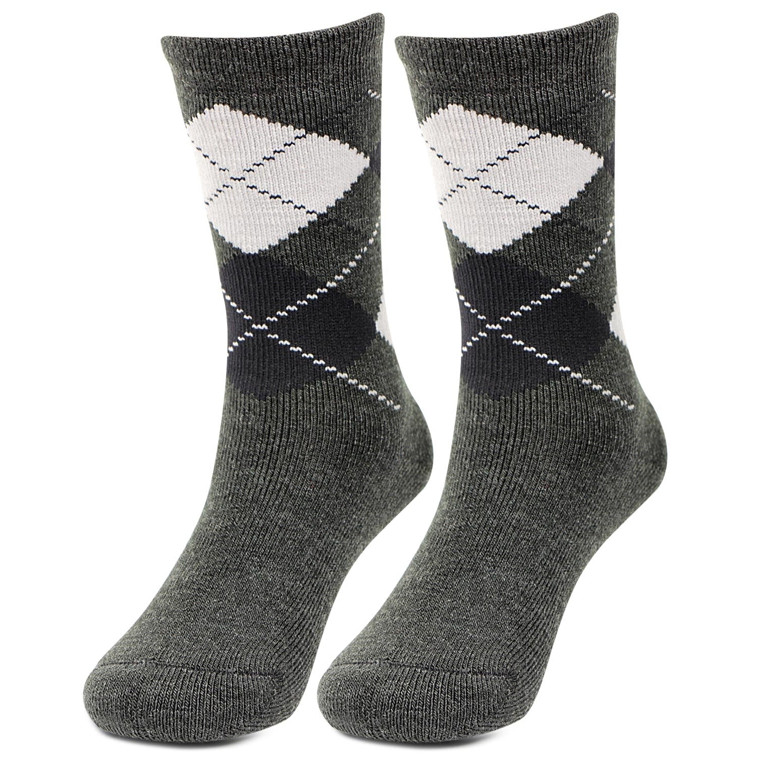 Bonjour Argyle Pattern Full Length Woolen Socks for Kids- Pack Of 2