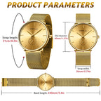 FIZILI Mens Watches Ultra-Thin Minimalist Waterproof-Fashion Wrist Watch for Men Unisex Dress with Stainless Steel Mesh Band-Ros