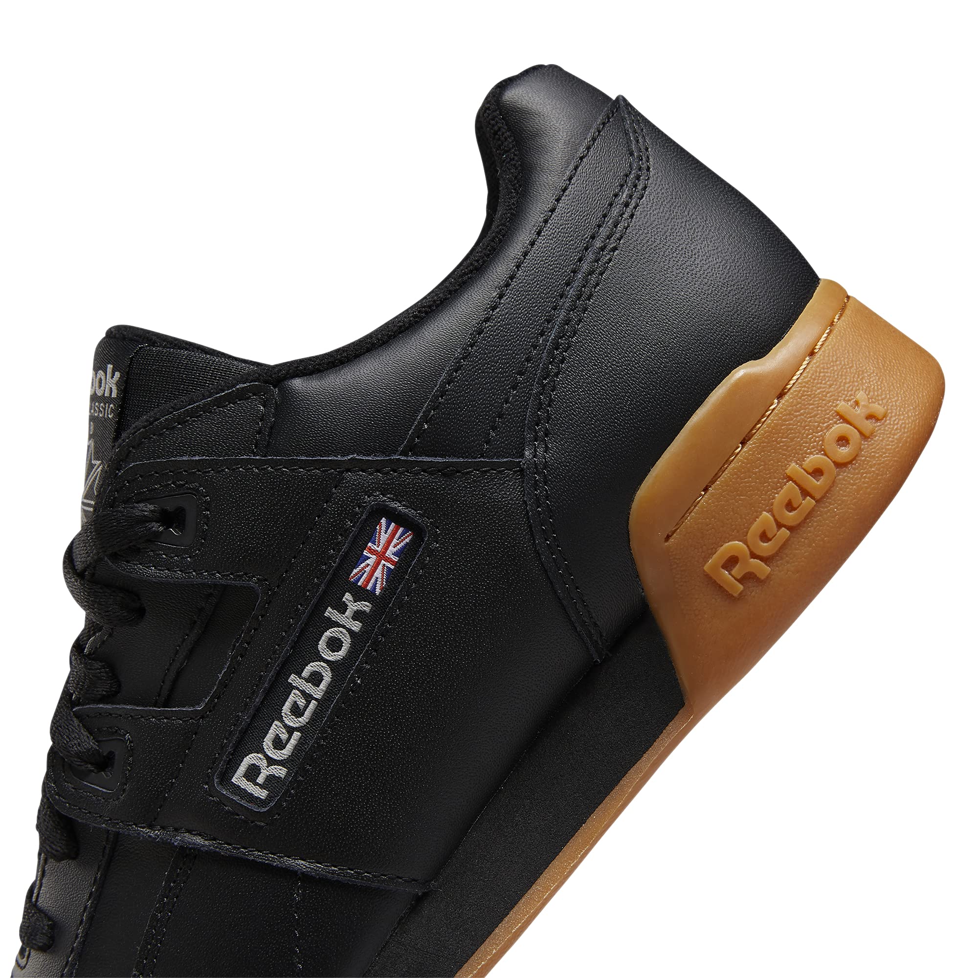 Reebok Men Workout Plus Sneaker, Black/Carbon/Classic red, 10