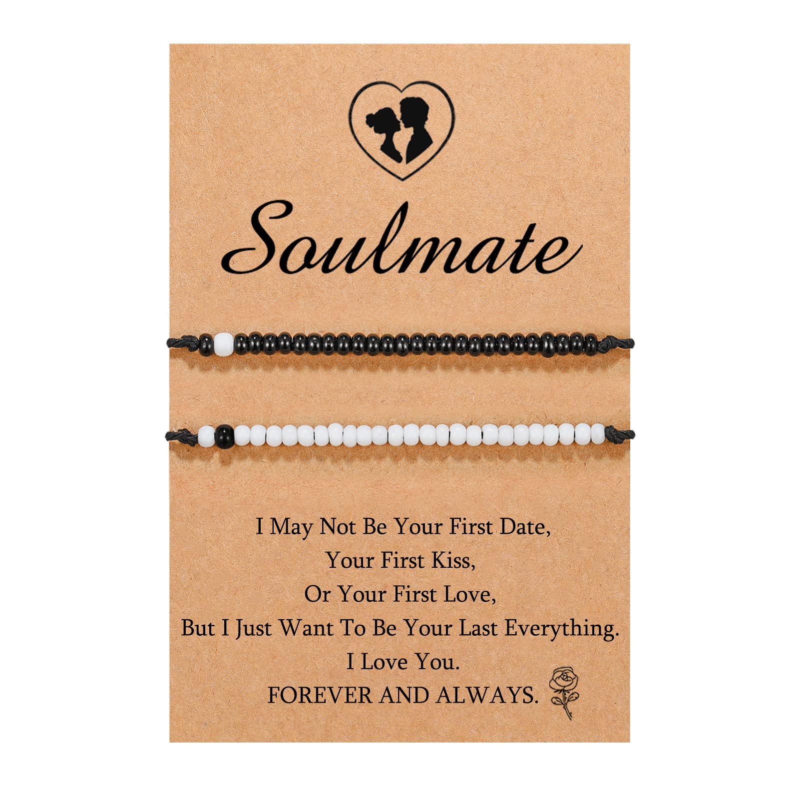 UNGENT THEM Matching Couples Bracelets Ideas Soulmate Jewelry Long Distance Relationship Anniversary Christmas Valentine's Day G